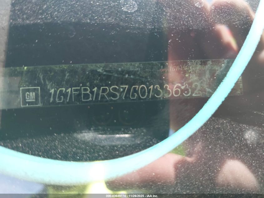 2016 Chevrolet Camaro 1Lt VIN: 1G1FB1RS7G0133632 Lot: 43649774