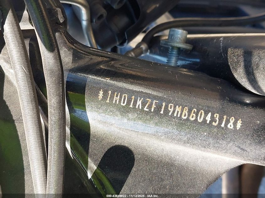 2021 Harley-Davidson Fltrk VIN: 1HD1KZF19MB604318 Lot: 43649822