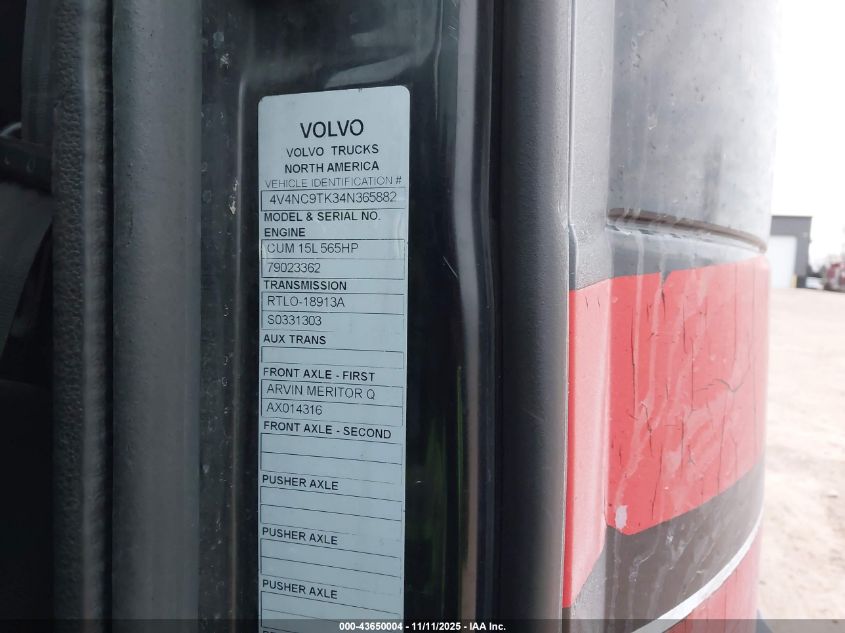 2004 Volvo Vn Vnl VIN: 4V4NC9TK34N365882 Lot: 43650004