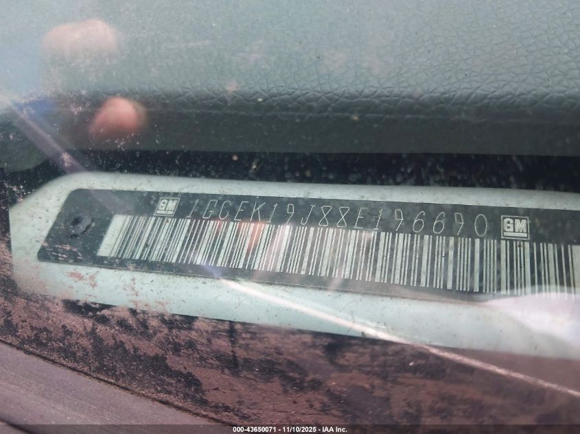 2008 Chevrolet Silverado 1500 Work Truck VIN: 1GCEK19J88E196690 Lot: 43650071