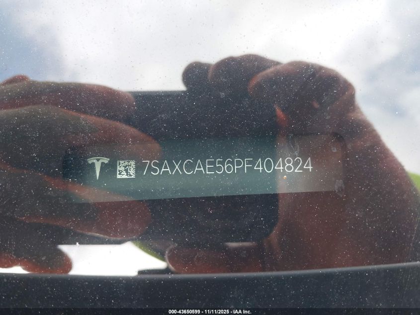 2023 Tesla Model X Dual Motor All-Wheel Drive/Standard Range VIN: 7SAXCAE56PF404824 Lot: 43650599