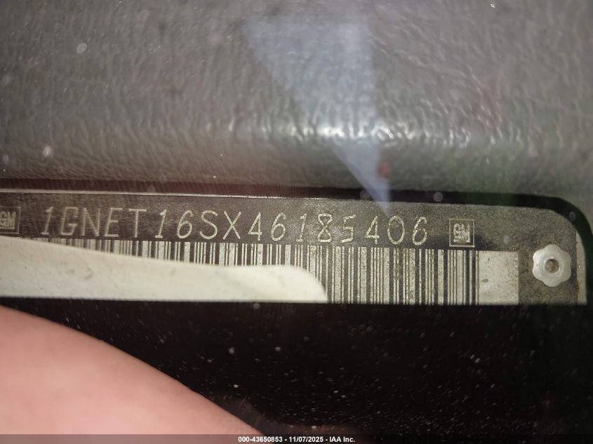 2004 Chevrolet Trailblazer Ext Ls VIN: 1GNET16SX46185406 Lot: 43650853