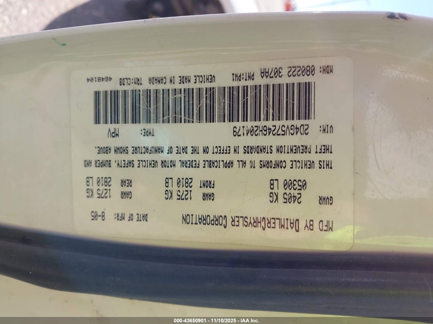 2006 Dodge Magnum Rt VIN: 2D4GV57246H204179 Lot: 43650901