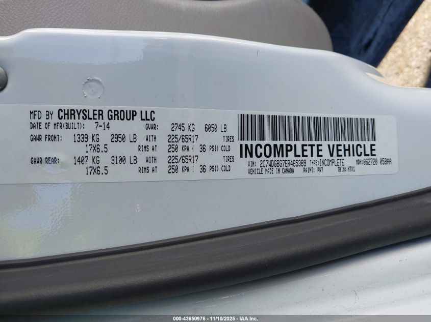 2014 Dodge Grand Caravan Se VIN: 2C7WDGBG7ER465389 Lot: 43650976