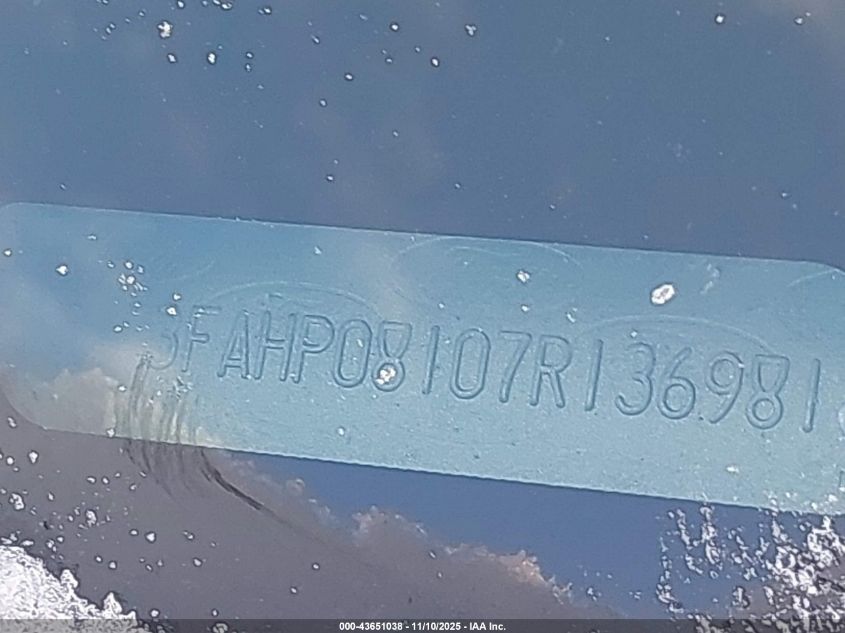 2007 Ford Fusion Sel VIN: 3FAHP08107R136981 Lot: 43651038