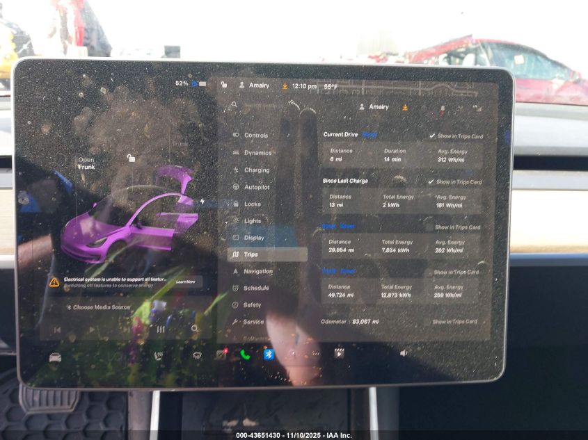 2019 Tesla Model 3 Long Range/Mid Range/Standard Range/Standard Range Plus VIN: 5YJ3E1EA9KF421242 Lot: 43651430