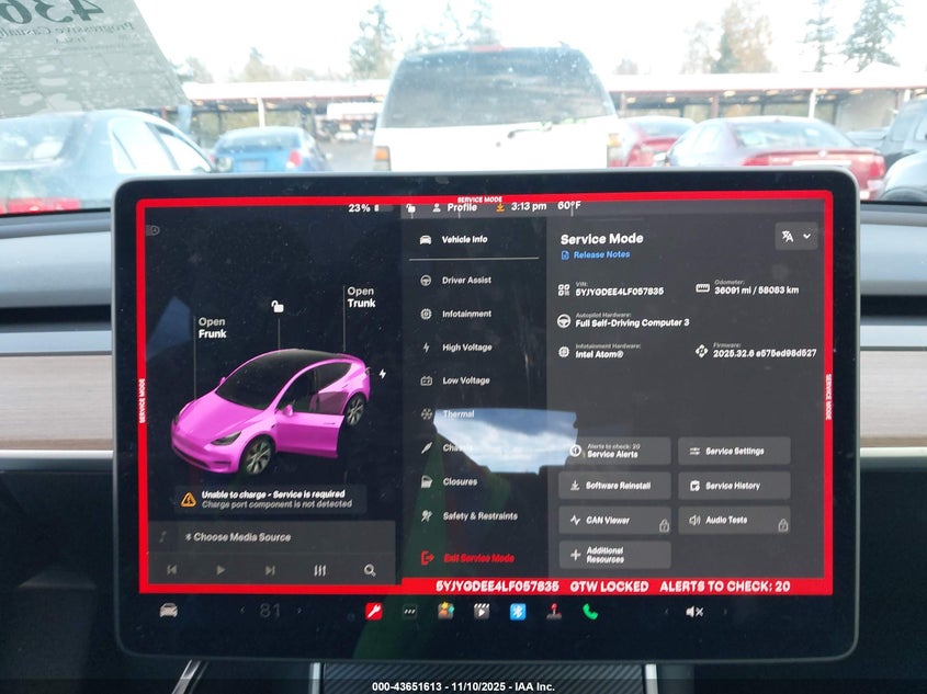 2020 Tesla Model Y Long Range Dual Motor All-Wheel Drive VIN: 5YJYGDEE4LF057835 Lot: 43651613