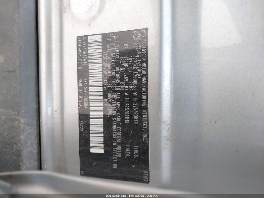 2023 Toyota Rav4 Hybrid Limited VIN: 4T3D6RFV1PU130754 Lot: 43651734