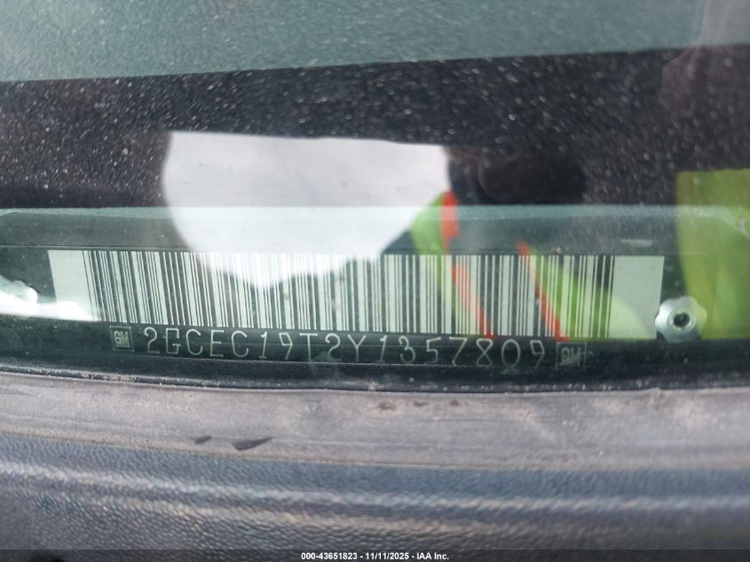 2000 Chevrolet Silverado 1500 Lt VIN: 2GCEC19T2Y1357809 Lot: 43651823