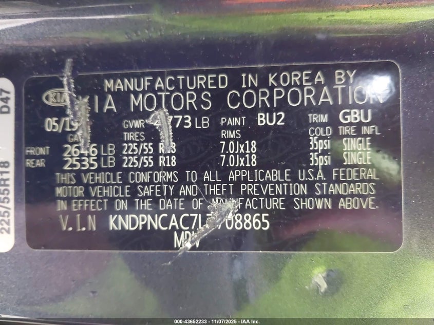 2020 KIA SPORTAGE EX - KNDPNCAC7L7708865