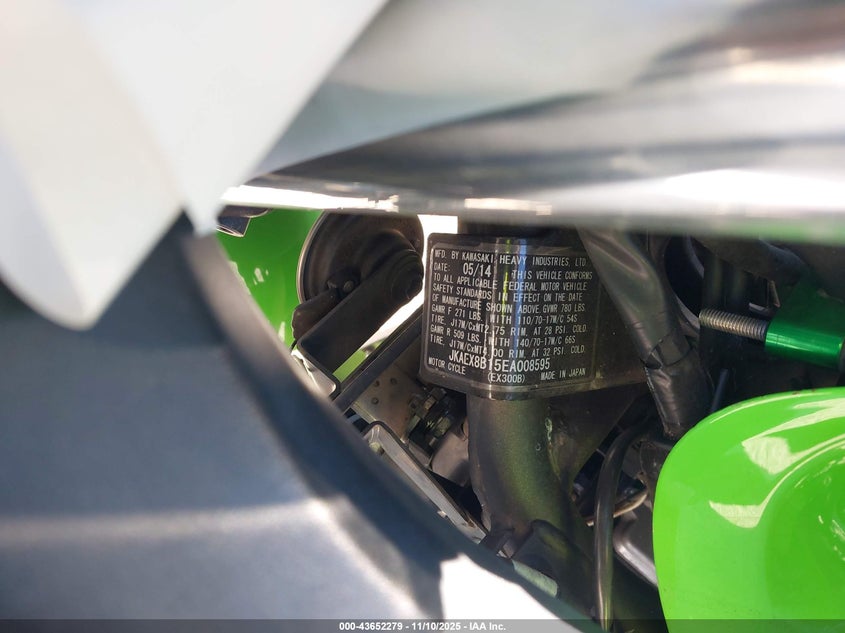 2014 Kawasaki Ex300 B VIN: JKAEX8B15EA008595 Lot: 43652279