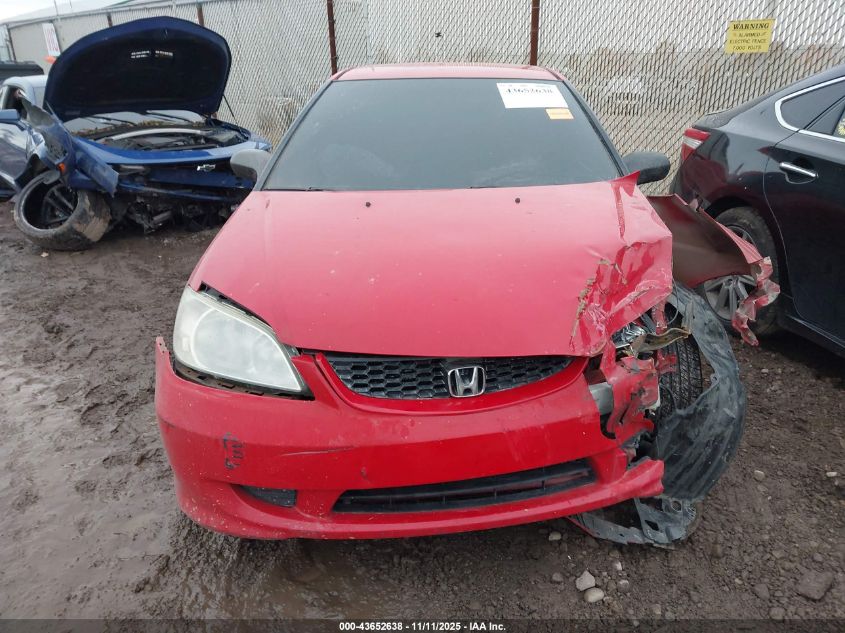 2004 Honda Civic Lx VIN: 1HGEM22644L054866 Lot: 43652638