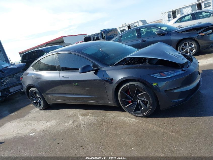2024 Tesla Model 3 Performance All-Wheel Drive VIN: 5YJ3E1ET4RF830549 Lot: 43652662