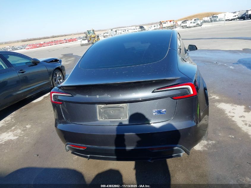 2024 Tesla Model 3 Performance All-Wheel Drive VIN: 5YJ3E1ET4RF830549 Lot: 43652662