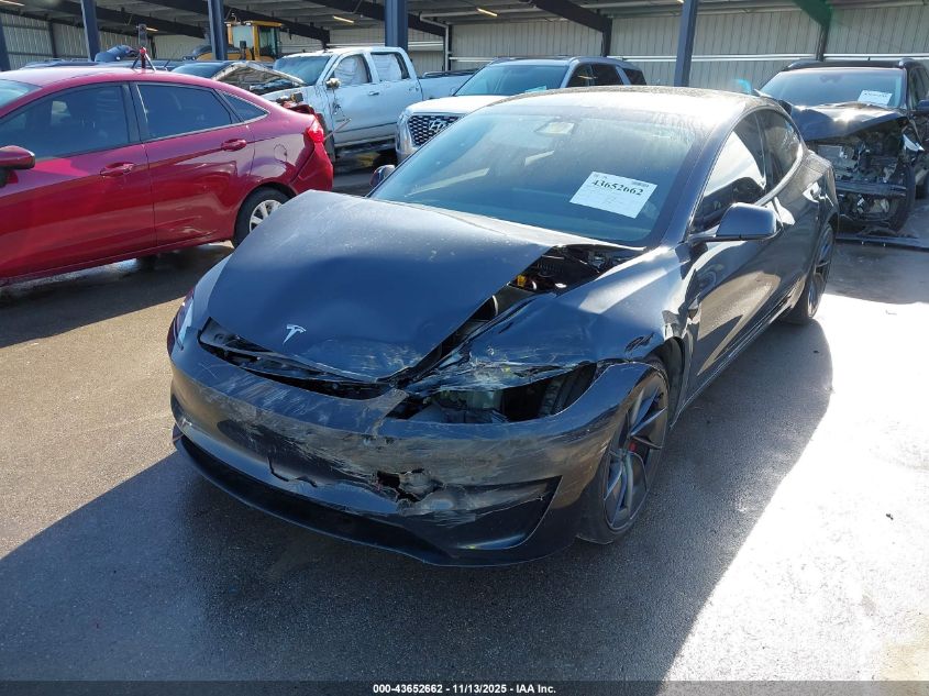 2024 Tesla Model 3 Performance All-Wheel Drive VIN: 5YJ3E1ET4RF830549 Lot: 43652662