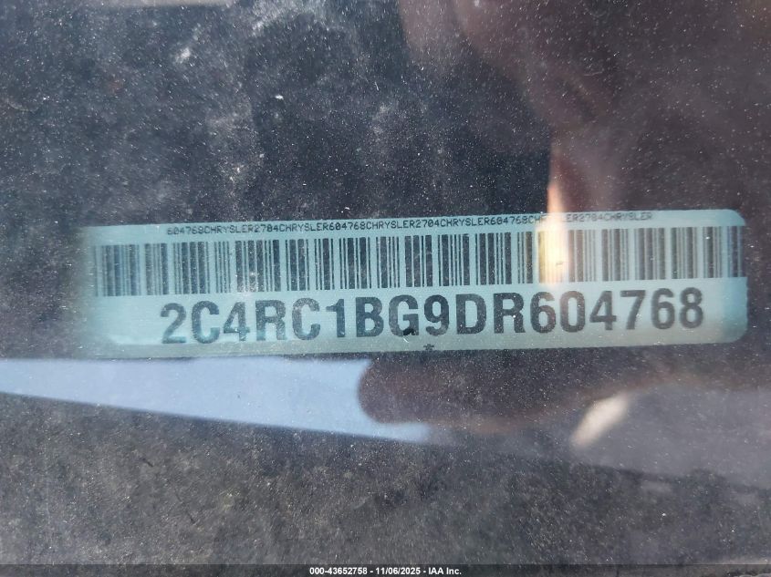 2013 Chrysler Town & Country Touring VIN: 2C4RC1BG9DR604768 Lot: 43652758