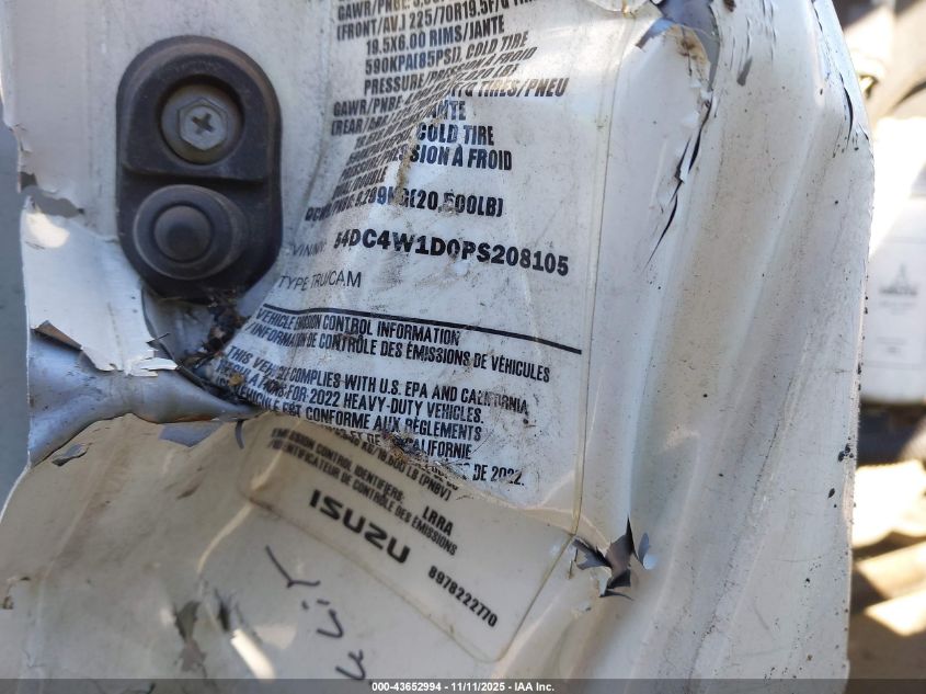 2023 Isuzu Npr Hd VIN: 54DC4W1D0PS208105 Lot: 43652994
