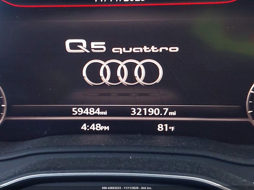 2019 Audi Q5 45 Premium VIN: WA1BNAFY4K2049328 Lot: 43653233