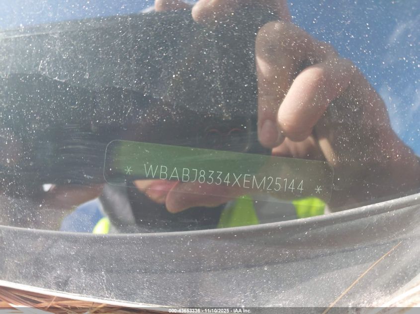 1999 BMW 323Ic VIN: WBABJ8334XEM25144 Lot: 43653336