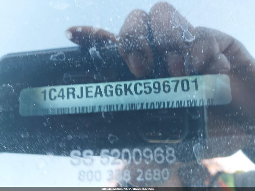 2019 Jeep Grand Cherokee Altitude 4X2 VIN: 1C4RJEAG6KC596701 Lot: 43653356