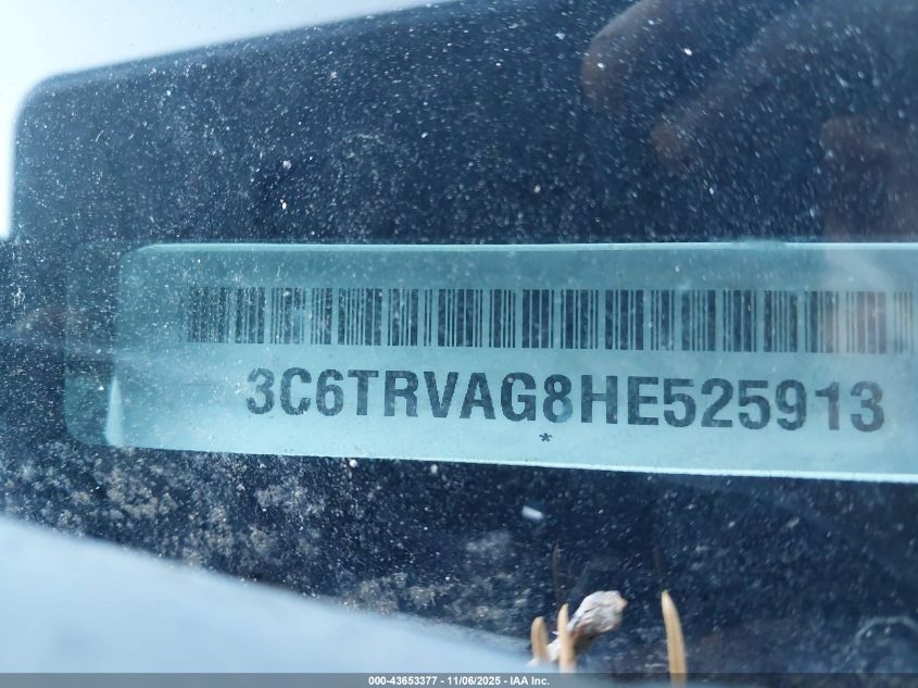 2017 Ram Promaster 1500 VIN: 3C6TRVAG8HE525913 Lot: 43653377