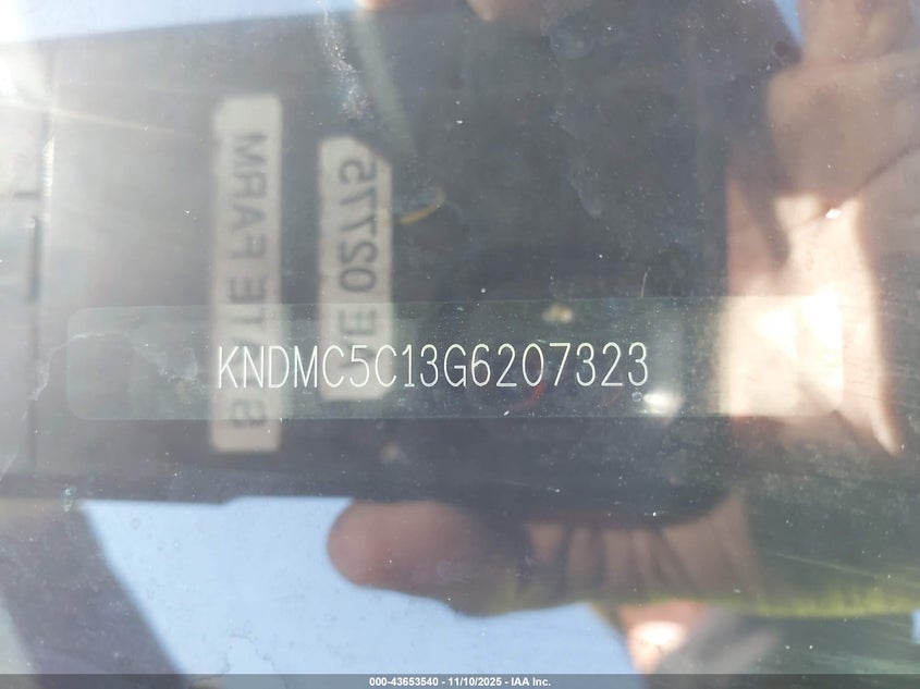 2016 Kia Sedona Ex VIN: KNDMC5C13G6207323 Lot: 43653540