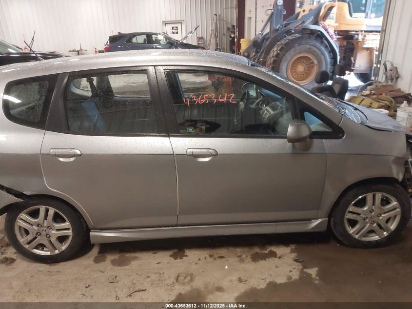 2007 Honda Fit Sport VIN: JHMGD38607S058295 Lot: 43653612
