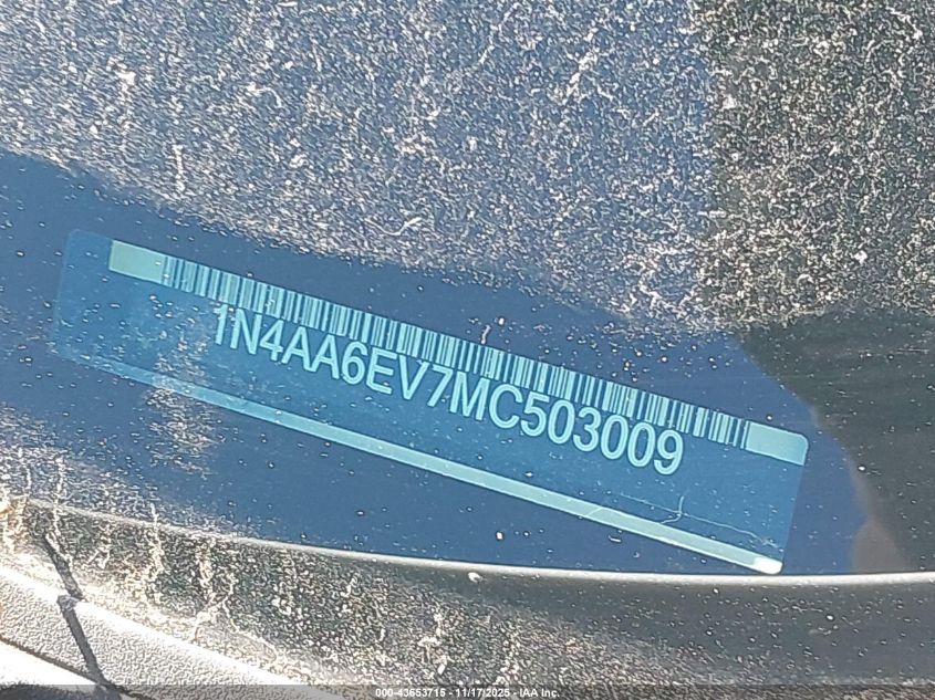 2021 Nissan Maxima Sr Xtronic Cvt VIN: 1N4AA6EV7MC503009 Lot: 43653715