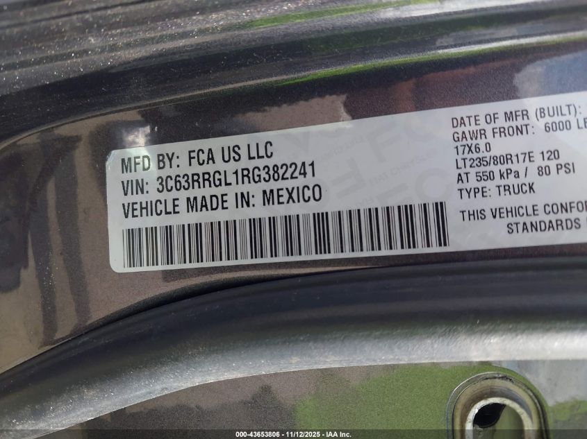 2024 Ram 3500 Tradesman 4X4 8' Box VIN: 3C63RRGL1RG382241 Lot: 43653806