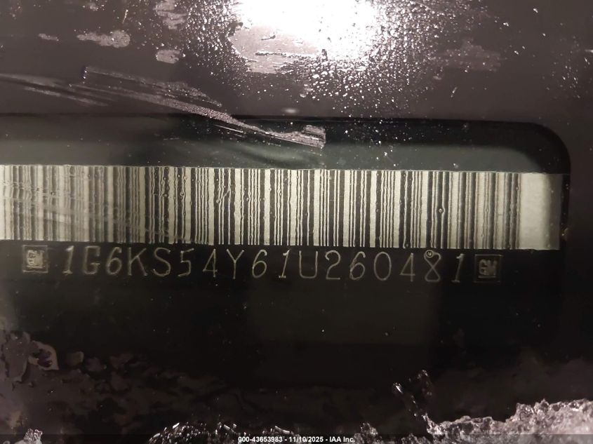 2001 Cadillac Seville Sls W/Tx7 VIN: 1G6KS54Y61U260481 Lot: 43653983