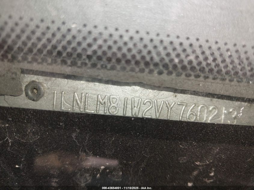 1997 Lincoln Town Car Executive VIN: 1LNLM81W2VY760213 Lot: 43654001