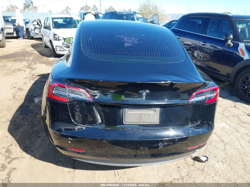 2020 Tesla Model 3 Standard Range Plus Rear-Wheel Drive/Standard Range Rear-Wheel Drive VIN: 5YJ3E1EA5LF743703 Lot: 43654029