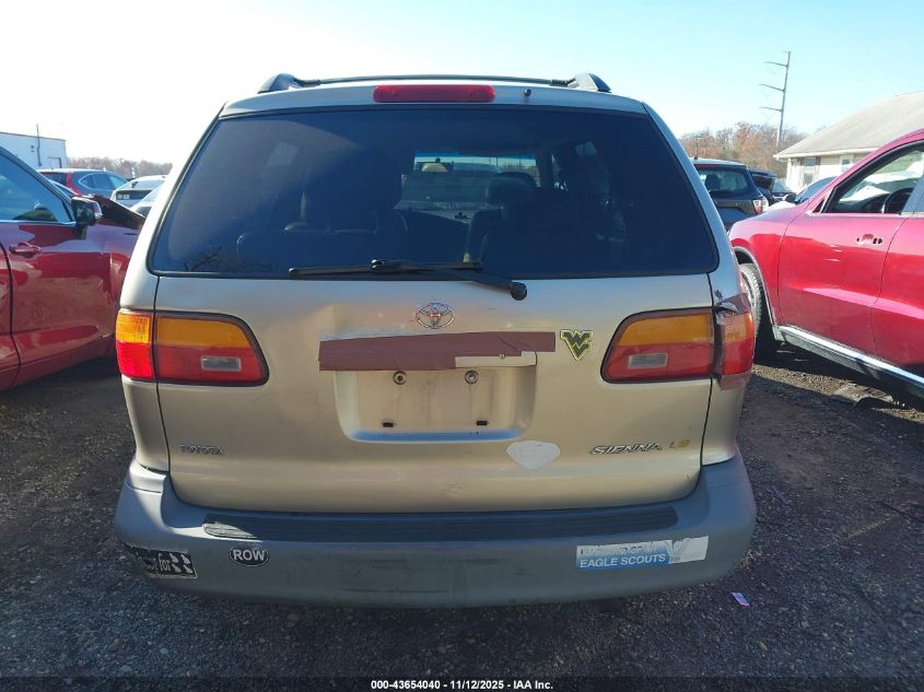2000 Toyota Sienna Le VIN: 4T3ZF13C4YU224316 Lot: 43654040