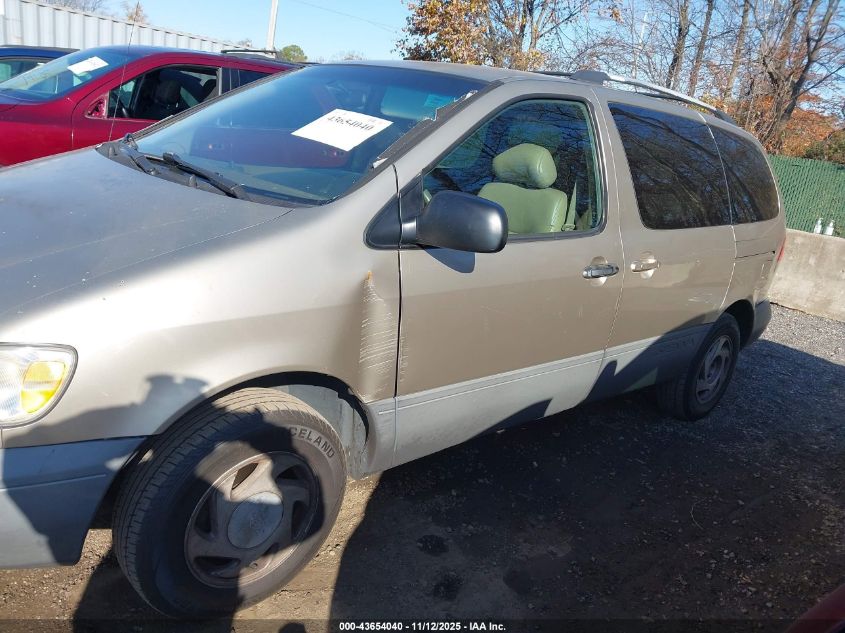2000 Toyota Sienna Le VIN: 4T3ZF13C4YU224316 Lot: 43654040