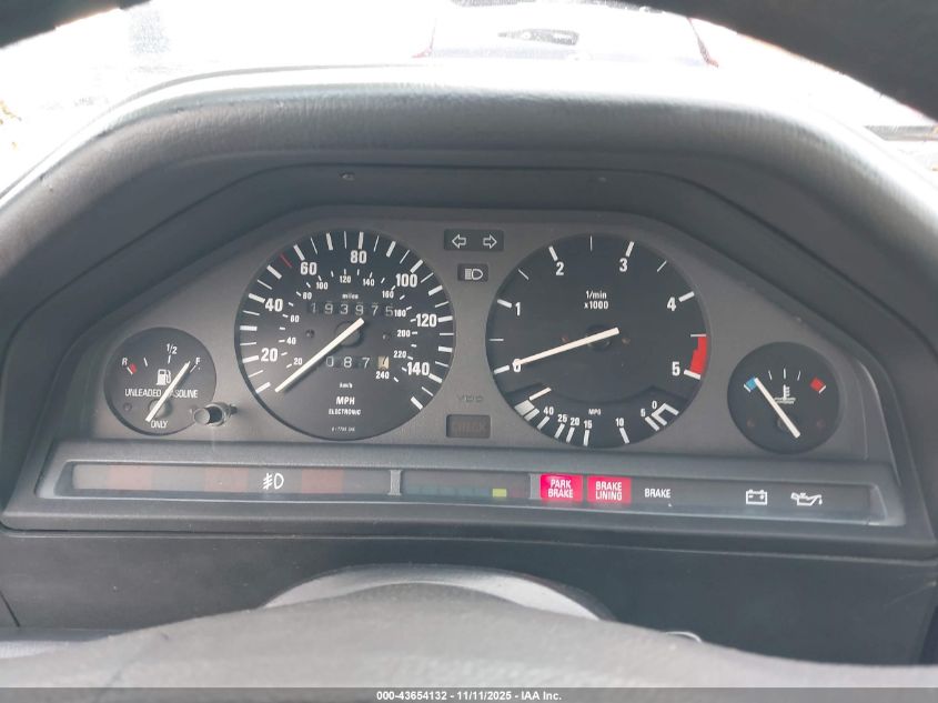 1986 BMW 325 E Automatic VIN: WBAAB6401G1220681 Lot: 43654132