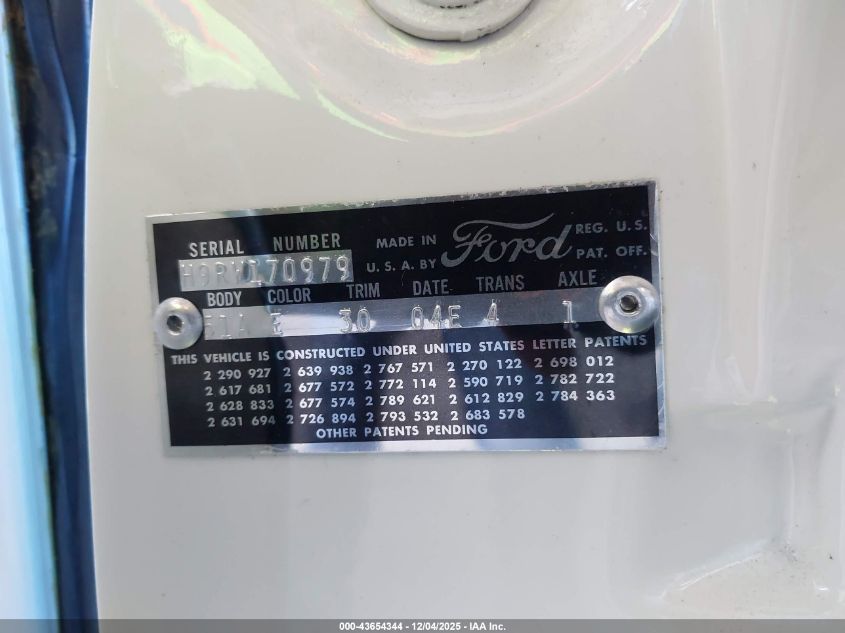 1959 Ford Galaxie VIN: H9RW170979 Lot: 43654344