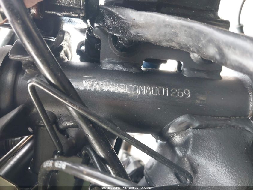 2022 Yamaha Yzfr7 VIN: JYARM38E0NA001269 Lot: 43654410