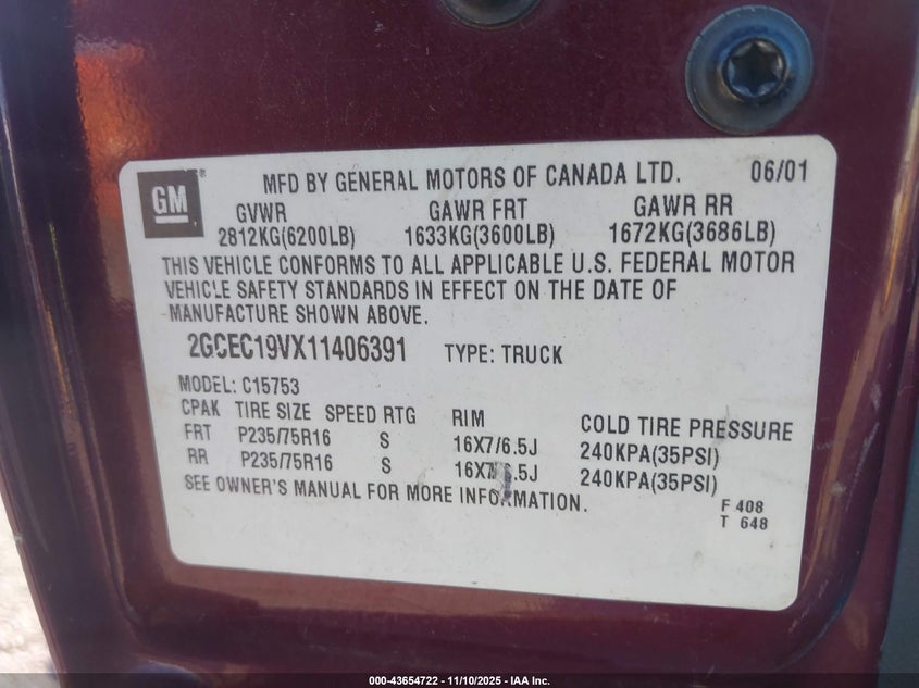 2GCEC19VX11406391 2001 CHEVROLET SILVERADO photo no. 9