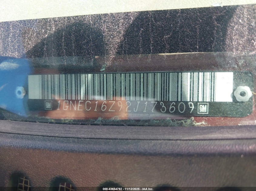 2002 Chevrolet Suburban 1500 Ls VIN: 1GNEC16Z92J173609 Lot: 43654792