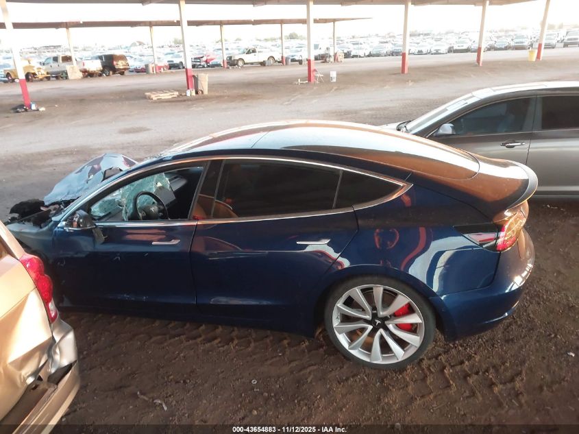 2018 Tesla Model 3 Long Range/Performance VIN: 5YJ3E1EB0JF083950 Lot: 43654883