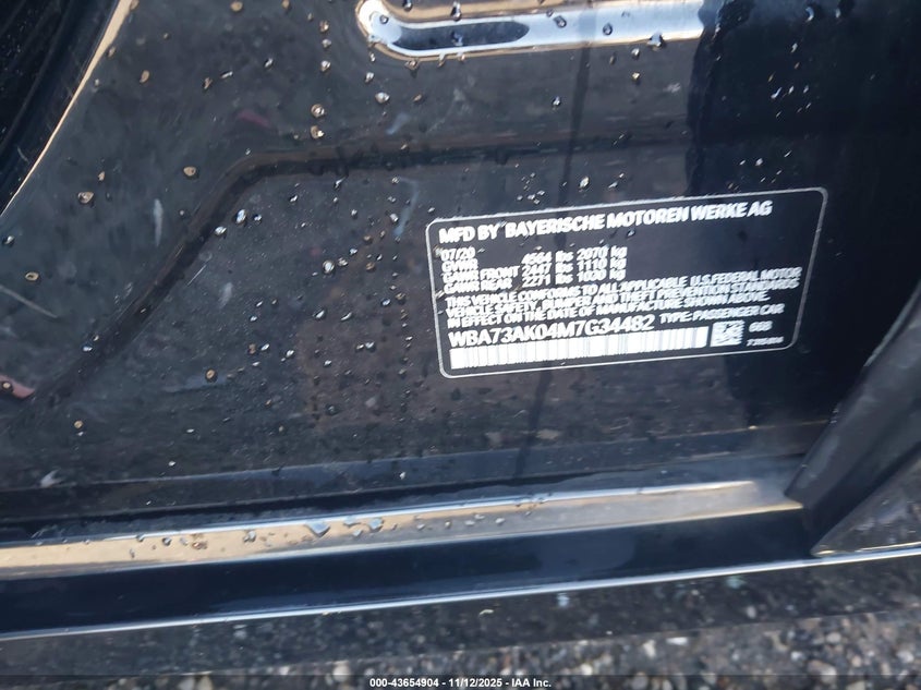 2021 BMW 228I Gran Coupe xDrive VIN: WBA73AK04M7G34482 Lot: 43654904