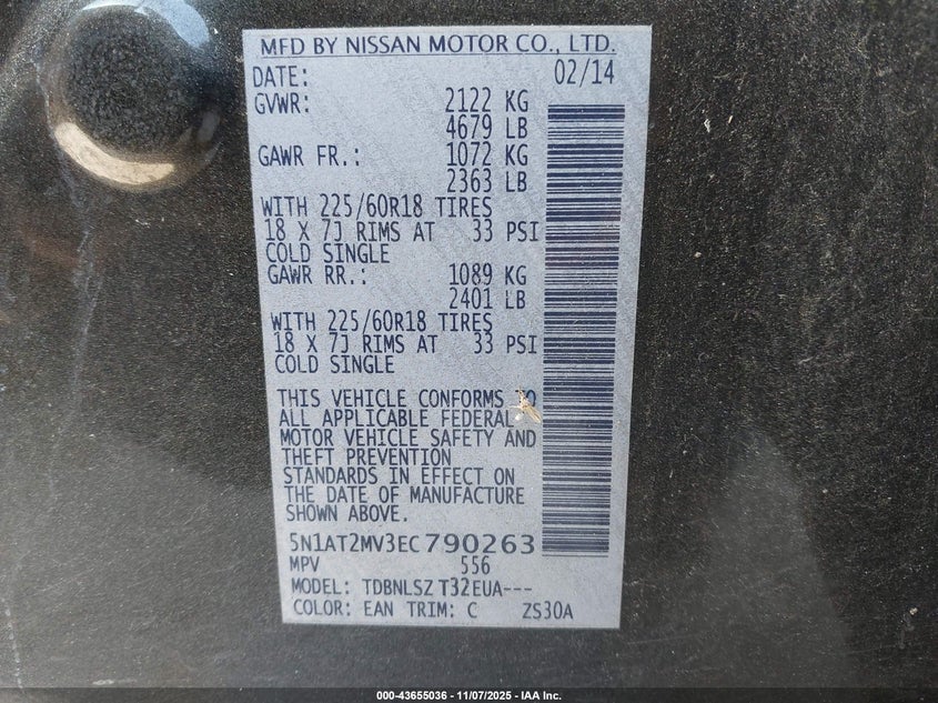 2014 NISSAN ROGUE SL - 5N1AT2MV3EC790263