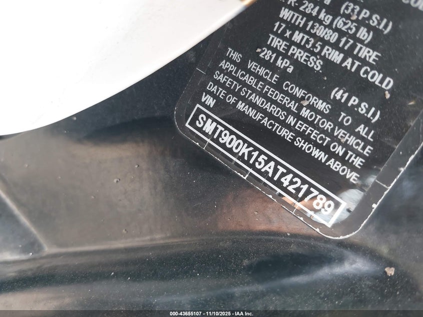 2010 TRIUMPH MOTORCYCLE BONNEVILLE - SMT900K15AT421789