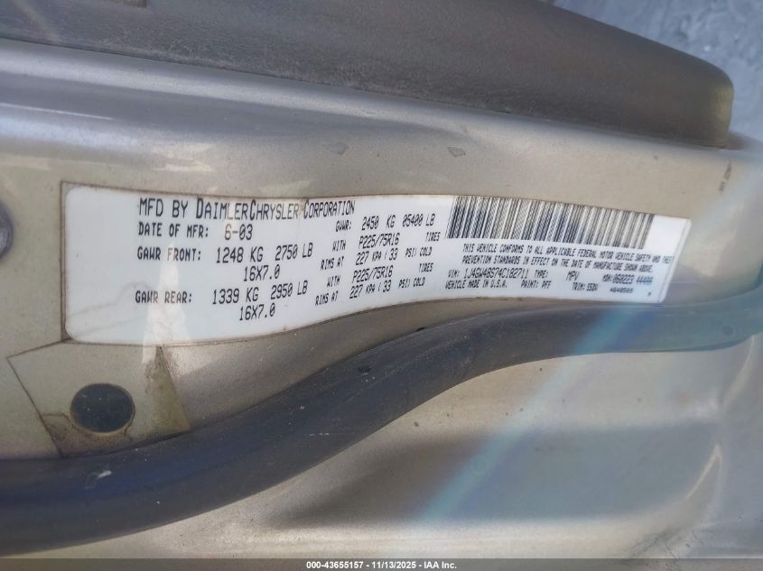 2004 Jeep Grand Cherokee Laredo VIN: 1J4GW48S74C182711 Lot: 43655157