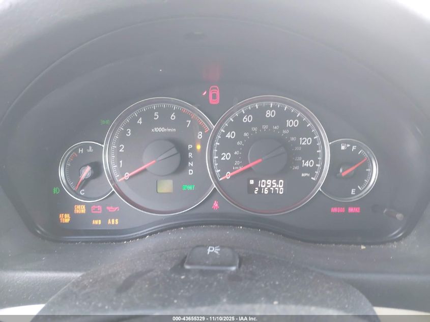 2008 Subaru Outback 2.5I/2.5I L.l. Bean Edition VIN: 4S4BP61C087348945 Lot: 43655329