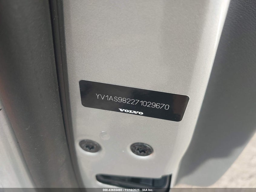 2007 Volvo S80 3.2 VIN: YV1AS982271029670 Lot: 43655465