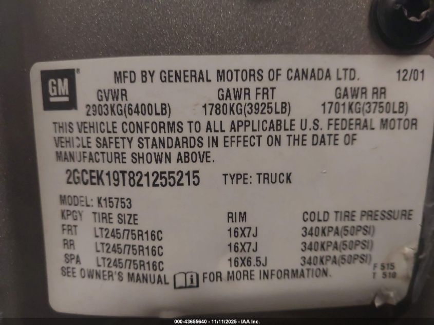 2005 Chevrolet Tahoe Lt VIN: 1GNEK13T25J198228 Lot: 43655640