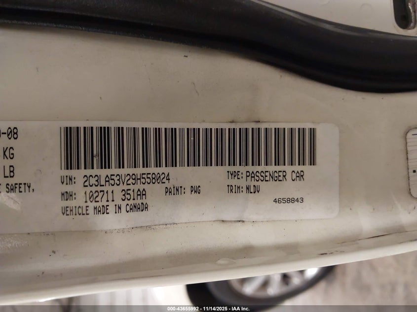 2009 Chrysler 300 Touring VIN: 2C3LA53V29H558024 Lot: 43655992