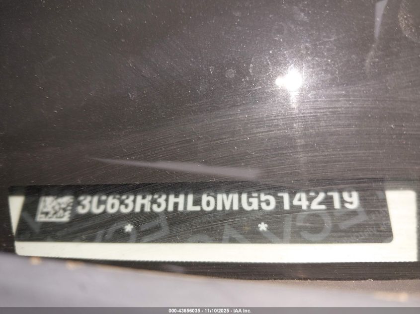 2021 Ram 3500 Big Horn 4X4 8' Box VIN: 3C63R3HL6MG514219 Lot: 43656035