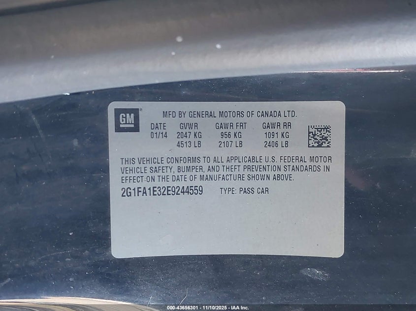 2014 CHEVROLET CAMARO 2LS - 2G1FA1E32E9244559